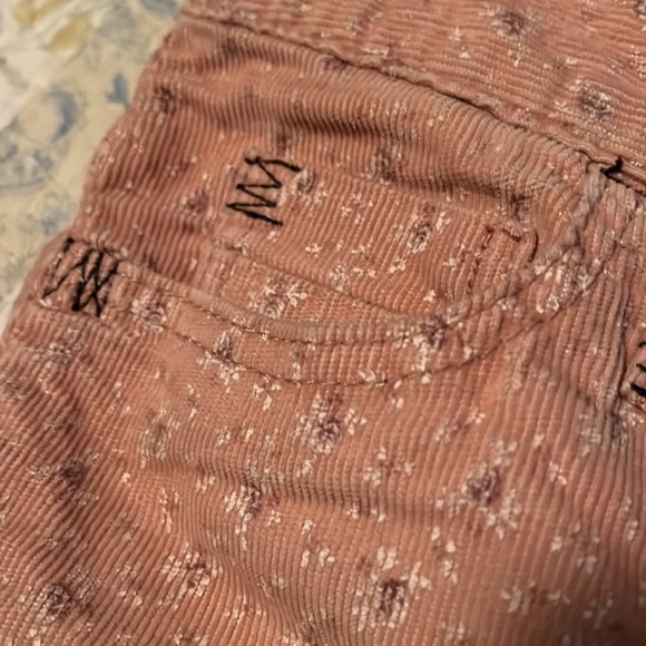 Free people corduroy pants peach with flowers size 26 - Picture 5 of 5